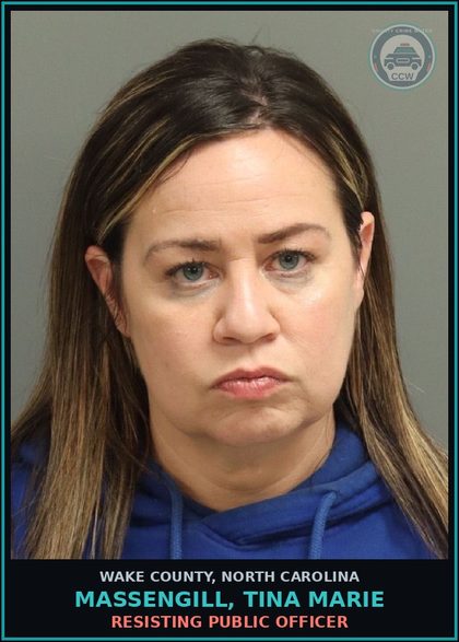 CCW arrest card for Massengill, Tina Marie in Wake County: COMMUNICATING THREATS