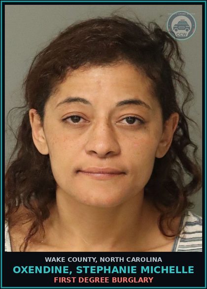 CCW arrest card for Oxendine, Stephanie Michelle in Wake County: POSSESS DRUG PARAPHERNALIA
