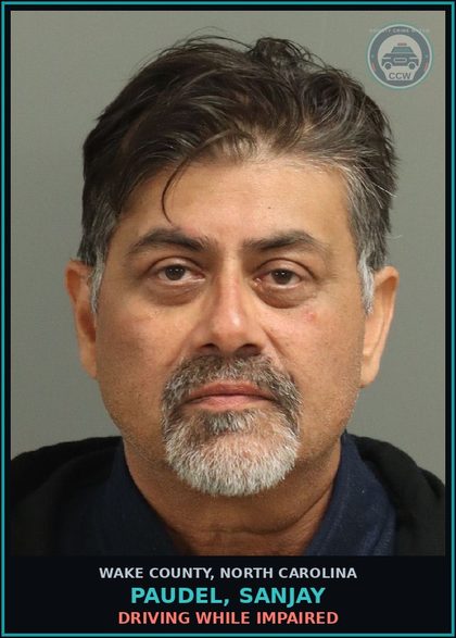 CCW arrest card for Paudel, Sanjay in Wake County: DRIVING WHILE IMPAIRED