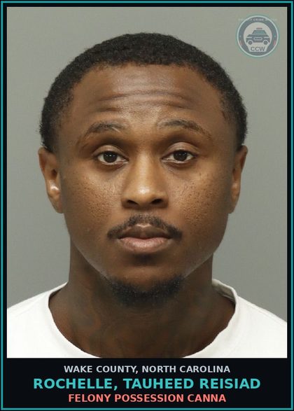 CCW arrest card for Rochelle, Tauheed Reisiad in Wake County: PWISD Canna