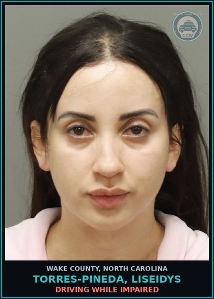 CCW arrest card for Torres-Pineda, Liseidys in Wake County: DRIVING WHILE IMPAIRED