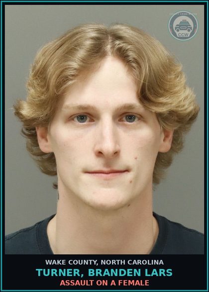 CCW arrest card for Turner, Branden Lars in Wake County: COMMUNICATING THREATS