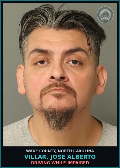CCW arrest card for Villar, Jose Alberto in Wake County: DRIVING WHILE IMPAIRED