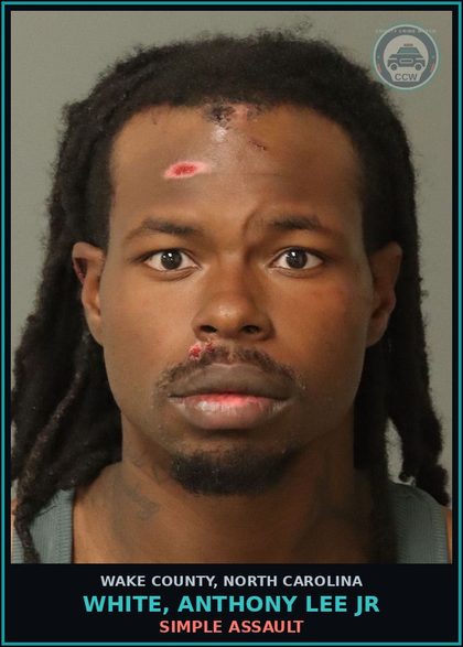 CCW arrest card for White, Anthony Lee Jr in Wake County: SIMPLE ASSAULT