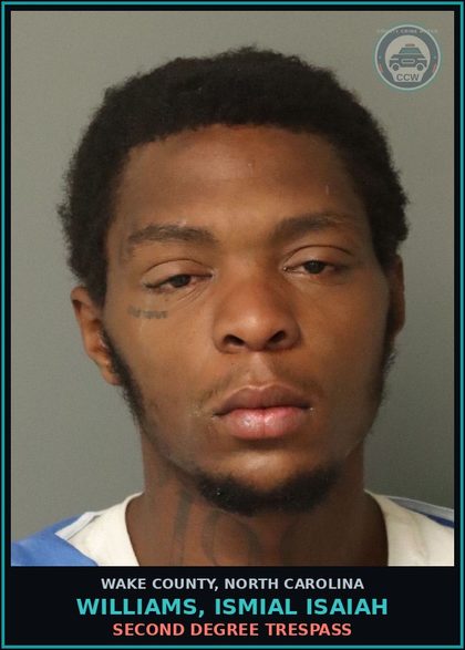 CCW arrest card for Williams, Ismial Isaiah in Wake County: POSSESS DRUG PARAPHERNALIA