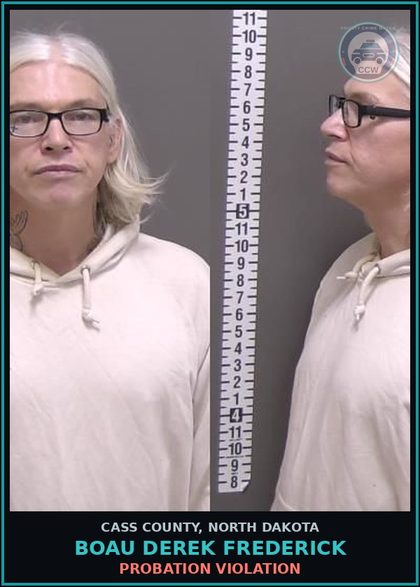 CCW arrest card for Boau Derek Frederick in Cass County: PROBATION VIOLATION