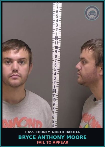 CCW arrest card for Bryce Anthony Moore in Cass County: FAIL TO APPEAR
