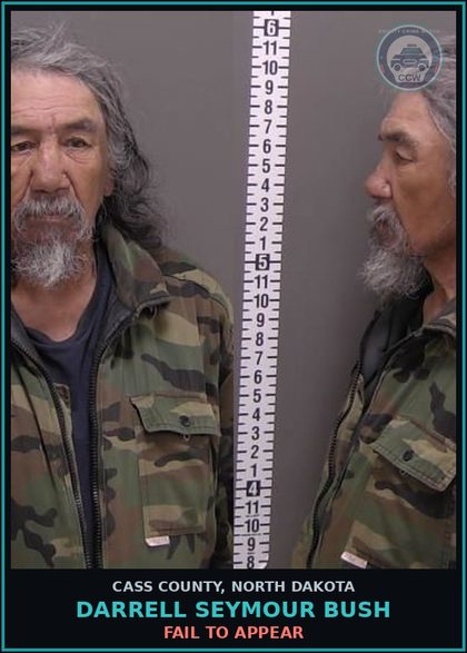 CCW arrest card for Darrell Seymour Bush in Cass County: FAIL TO APPEAR