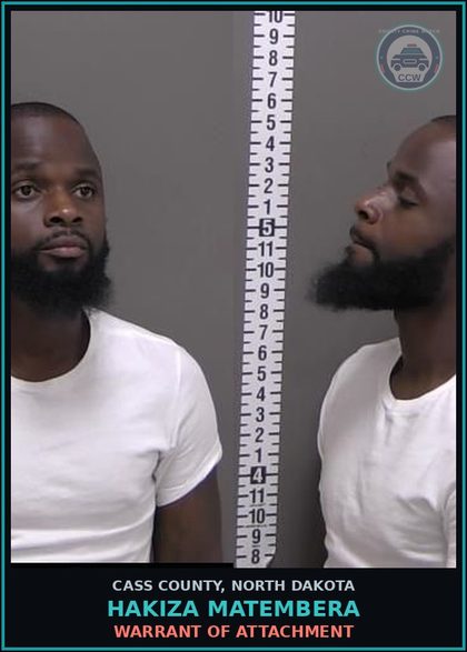 CCW arrest card for Hakiza Matembera in Cass County: WARRANT OF ATTACHMENT