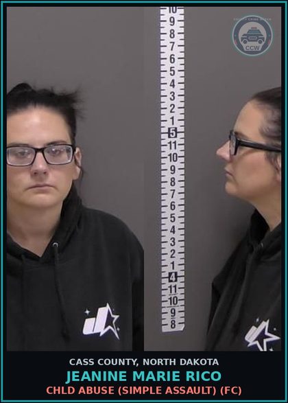 CCW arrest card for Jeanine Marie Rico in Cass County: Domestic violence assault-Serious bodily injury (FC)