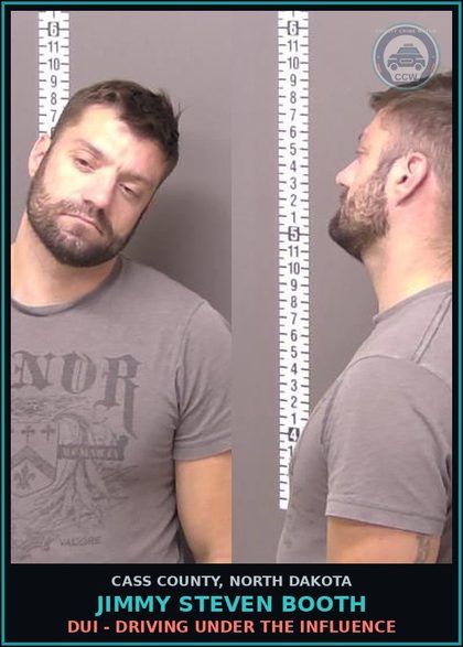 CCW arrest card for Jimmy Steven Booth in Cass County: DUI - DRIVING UNDER THE INFLUENCE