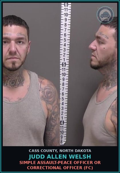 CCW arrest card for Judd Allen Welsh in Cass County: Theft-Motor vehicle-No threat-$10,000-$50,000 (FB)