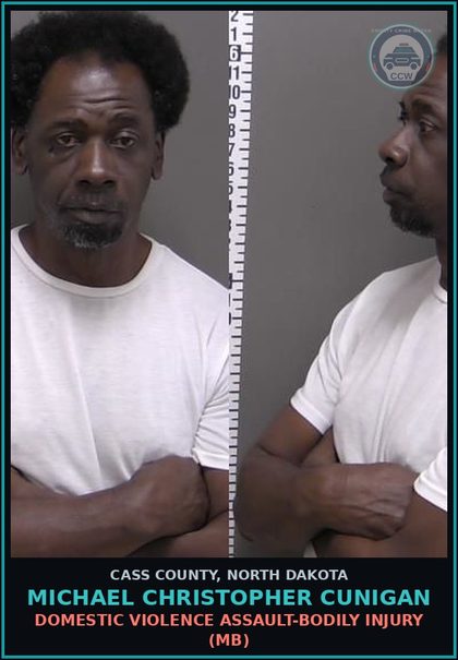 CCW arrest card for Michael Christopher Cunigan in Cass County: Domestic violence assault-Bodily injury (MB)