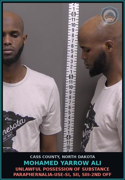 CCW arrest card for Mohamed Yarrow Ali in Cass County: PROBATION VIOLATION