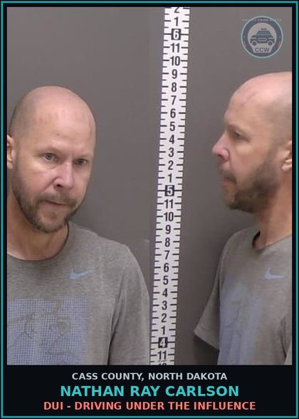 CCW arrest card for Nathan Ray Carlson in Cass County: DUI - DRIVING UNDER THE INFLUENCE
