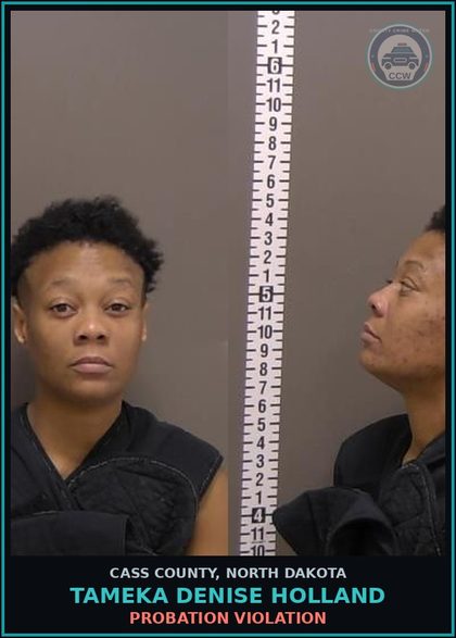 CCW arrest card for Tameka Denise Holland in Cass County: PROBATION VIOLATION