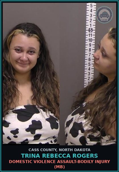 CCW arrest card for Trina Rebecca Rogers in Cass County: Violation of a domestic violence protection order (MA)