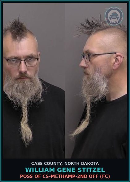 CCW arrest card for William Gene Stitzel in Cass County: Criminal trespass-Dwelling (FC)