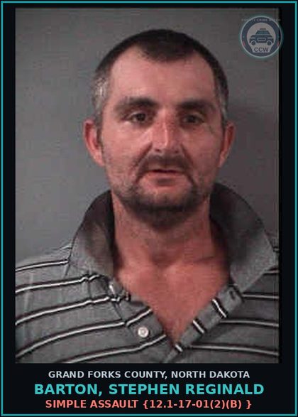 CCW arrest card for Barton, Stephen Reginald in Grand Forks County: Possess Drugs by Inmate {}