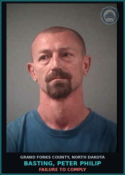 CCW arrest card for Basting, Peter Philip in Grand Forks County: Failure to Comply