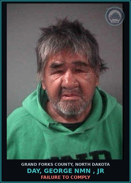 CCW arrest card for Day, George Nmn , Jr in Grand Forks County: Failure to Comply