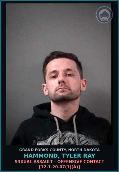 CCW arrest card for Hammond, Tyler Ray in Grand Forks County: Drug Para. - Poss. for cont. subs. other than Canna - previous conviction {19-03.4-03(2)}