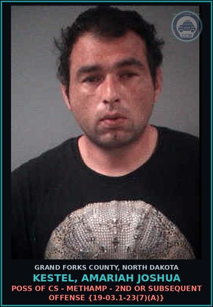 CCW arrest card for Kestel, Amariah Joshua in Grand Forks County: Possess Drugs by Inmate {}