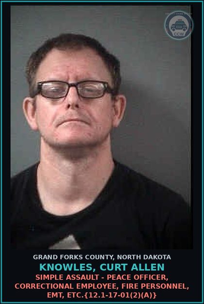 CCW arrest card for Knowles, Curt Allen in Grand Forks County: Probation Violation-Handling {12.1-32-07}