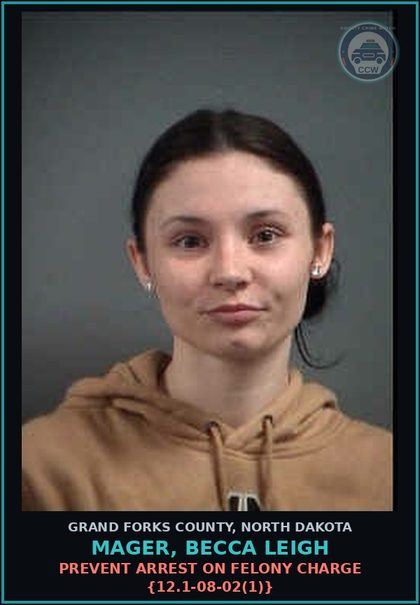 CCW arrest card for Mager, Becca Leigh in Grand Forks County: Probation Violation-Handling {12.1-32-07}