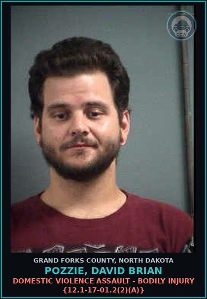 CCW arrest card for Pozzie, David Brian in Grand Forks County: DUI/APC with a Minor {39-08-01.4}