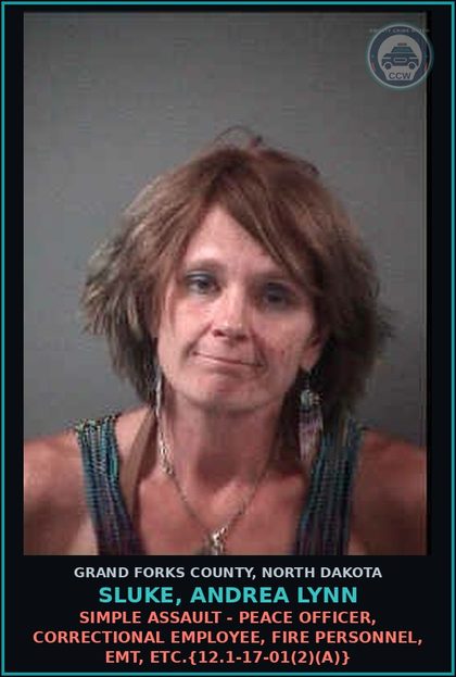 CCW arrest card for Sluke, Andrea Lynn in Grand Forks County: Terrorizing {12.1-17-04 }