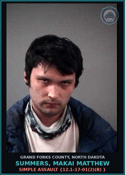 CCW arrest card for Summers, Makai Matthew in Grand Forks County: Criminal Trespass, Enter Area w/ Notice - Subsequent Offense {12.1-22-03(3)}