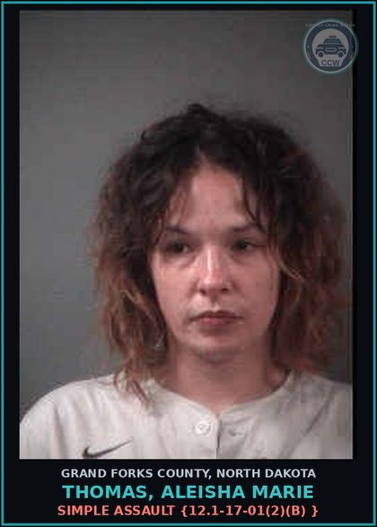 CCW arrest card for Thomas, Aleisha Marie in Grand Forks County: Probation Violation-Handling {12.1-32-07}