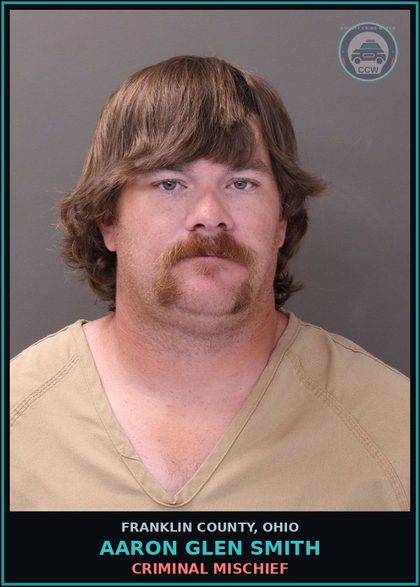 CCW arrest card for Aaron Glen Smith in Franklin County: CRIMINAL MISCHIEF