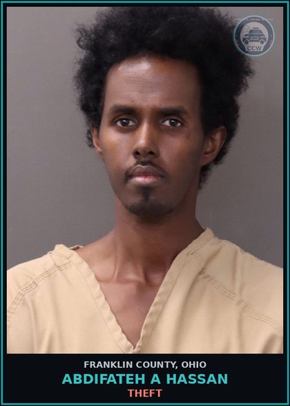 CCW arrest card for Abdifateh A Hassan in Franklin County: THEFT
