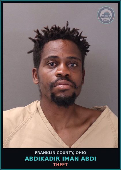CCW arrest card for Abdikadir Iman Abdi in Franklin County: CRIMINAL TRESPASS