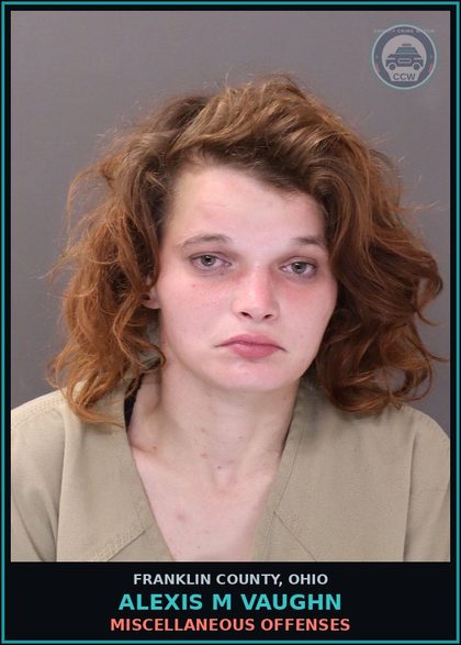CCW arrest card for Alexis M Vaughn in Franklin County: MISCELLANEOUS OFFENSES