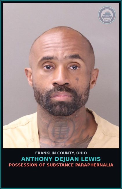 CCW arrest card for Anthony Dejuan Lewis in Franklin County: CRIMINAL TRESPASS