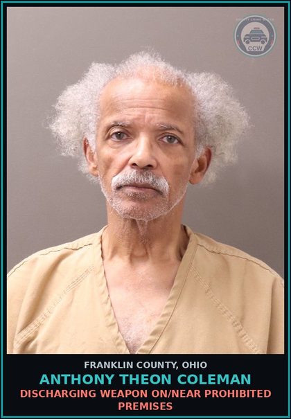 CCW arrest card for Anthony Theon Coleman in Franklin County: AGGRAVATED MENACING