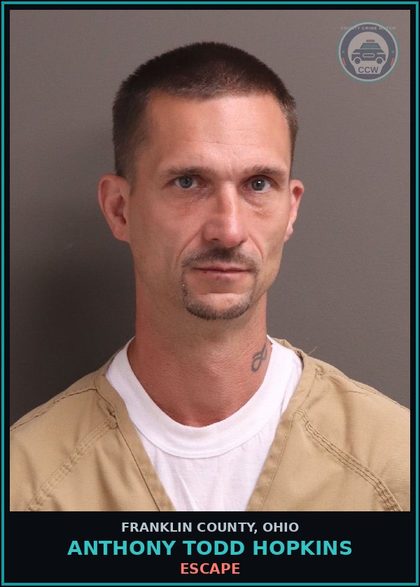 CCW arrest card for Anthony Todd Hopkins in Franklin County: ESCAPE