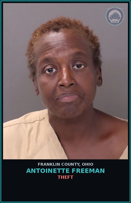 CCW arrest card for Antoinette Freeman in Franklin County: THEFT