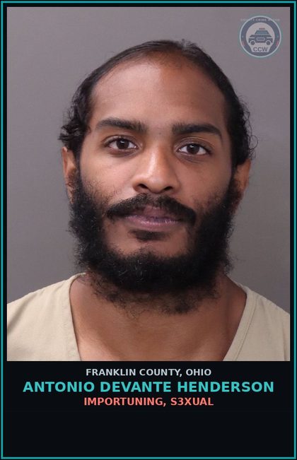 CCW arrest card for Antonio Devante Henderson in Franklin County: IMPORTUNING, s3xual
