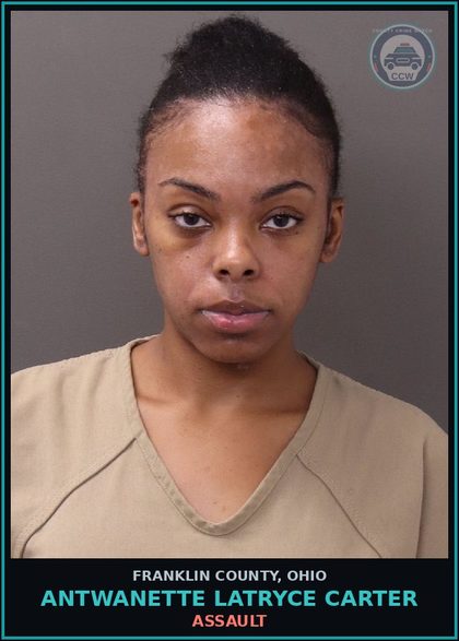 CCW arrest card for Antwanette Latryce Carter in Franklin County: CRIMINAL DAMAGING/ENDANGERING