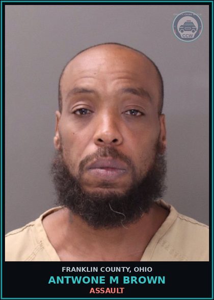CCW arrest card for Antwone M Brown in Franklin County: ASSAULT
