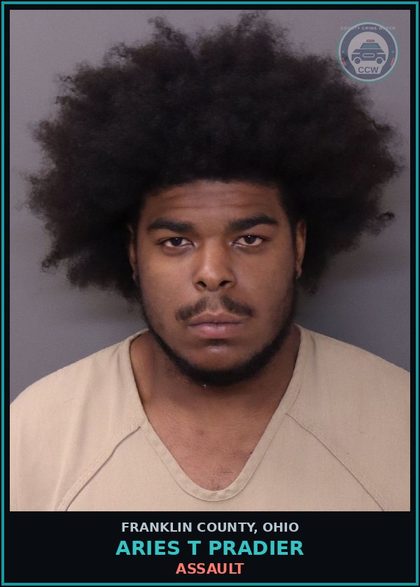 CCW arrest card for Aries T Pradier in Franklin County: ASSAULT