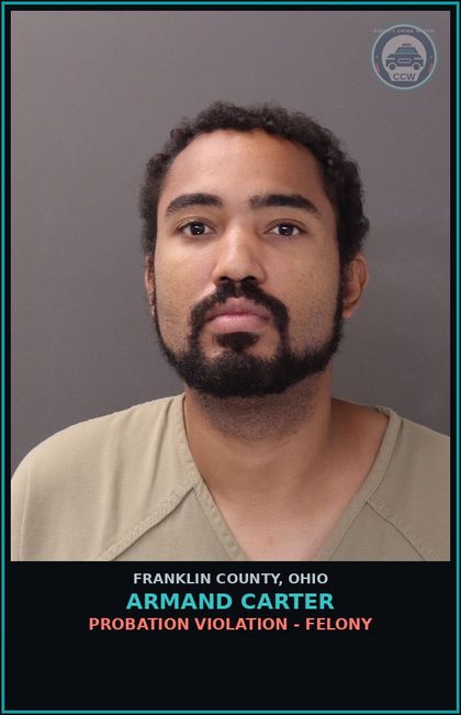 CCW arrest card for Armand Carter in Franklin County: PROBATION VIOLATION - FELONY