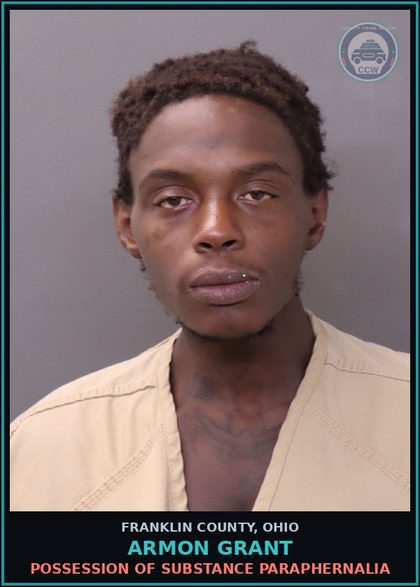 CCW arrest card for Armon Grant in Franklin County: CRIMINAL TRESPASS