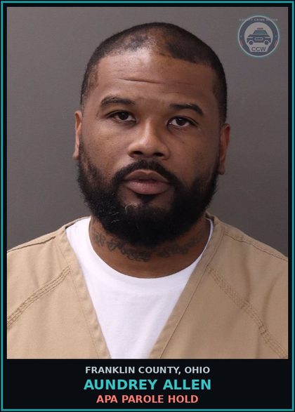 CCW arrest card for Aundrey Allen in Franklin County: APA PAROLE HOLD