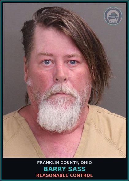 CCW arrest card for Barry Sass in Franklin County: REASONABLE CONTROL