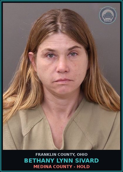 CCW arrest card for Bethany Lynn Sivard in Franklin County: MEDINA COUNTY - HOLD